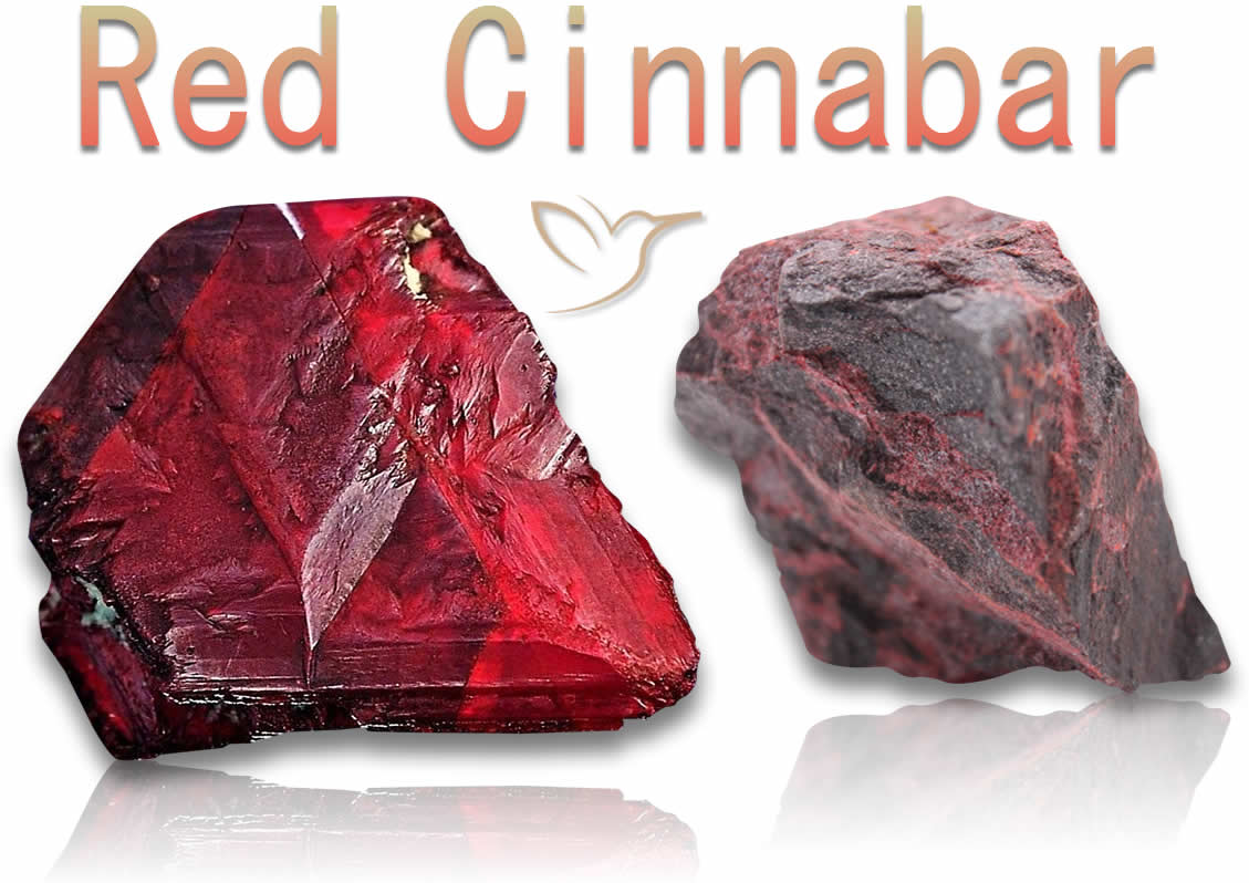 Piedras de cinabrio rojo en bruto