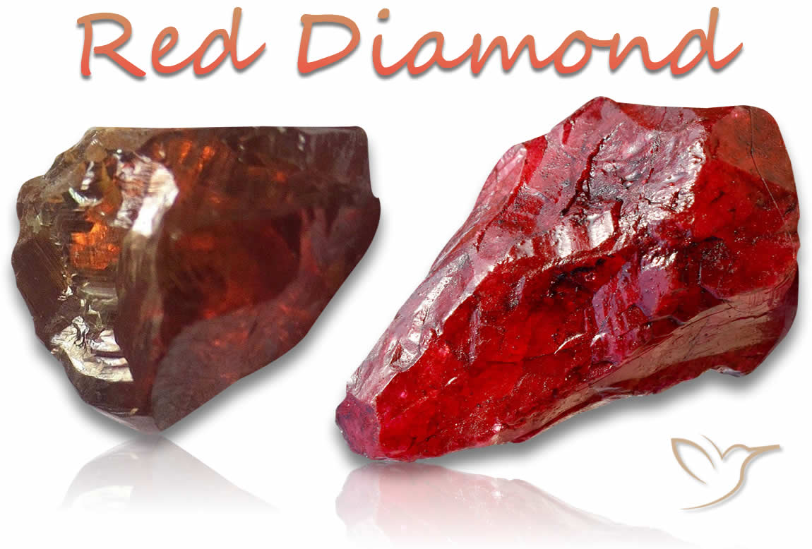 Piedras de diamante rojo en bruto