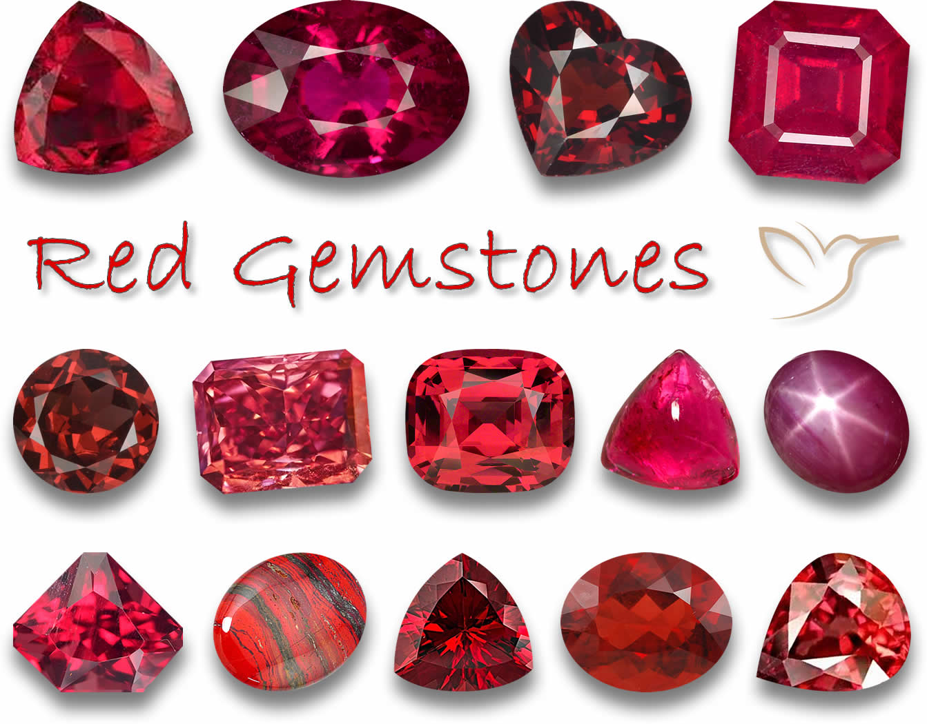 Piedras preciosas rojas