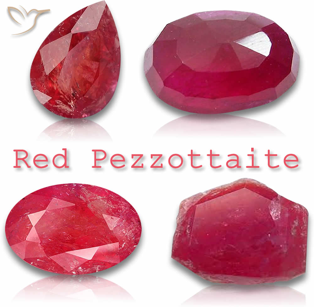 Piedras preciosas de pezzottaita roja