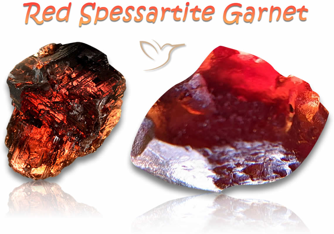 Piedras de granate espesartita roja en bruto