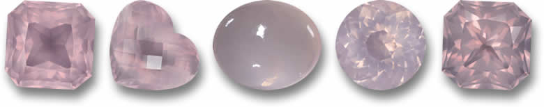Piedras preciosas de cuarzo rosa