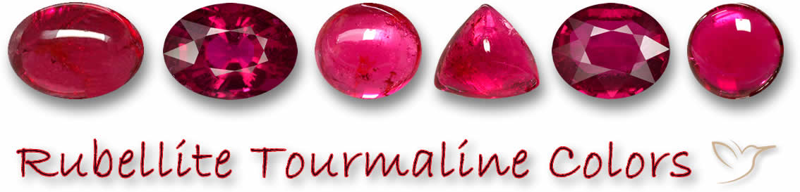 Colores de turmalina rubelita
