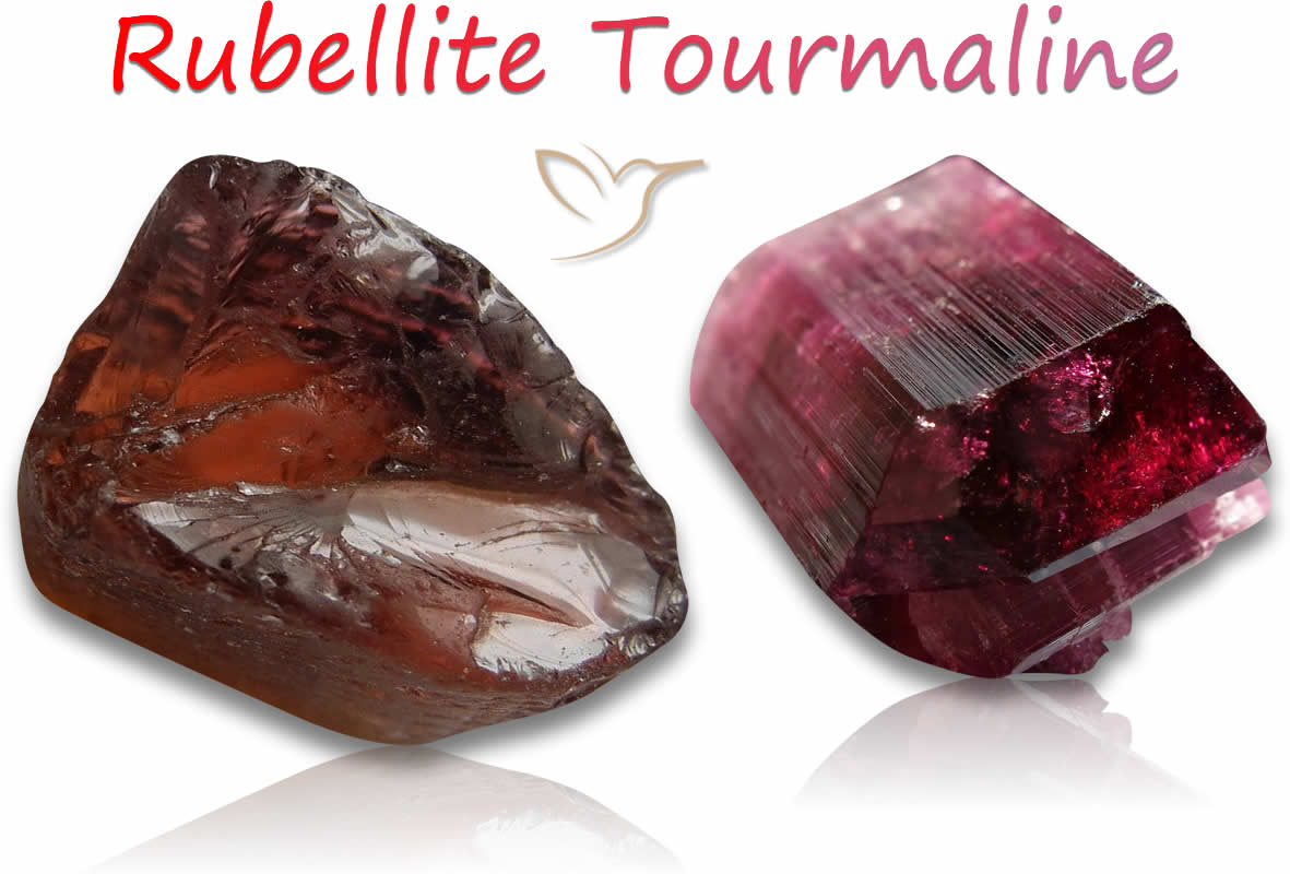 Piedras de rubelita en bruto