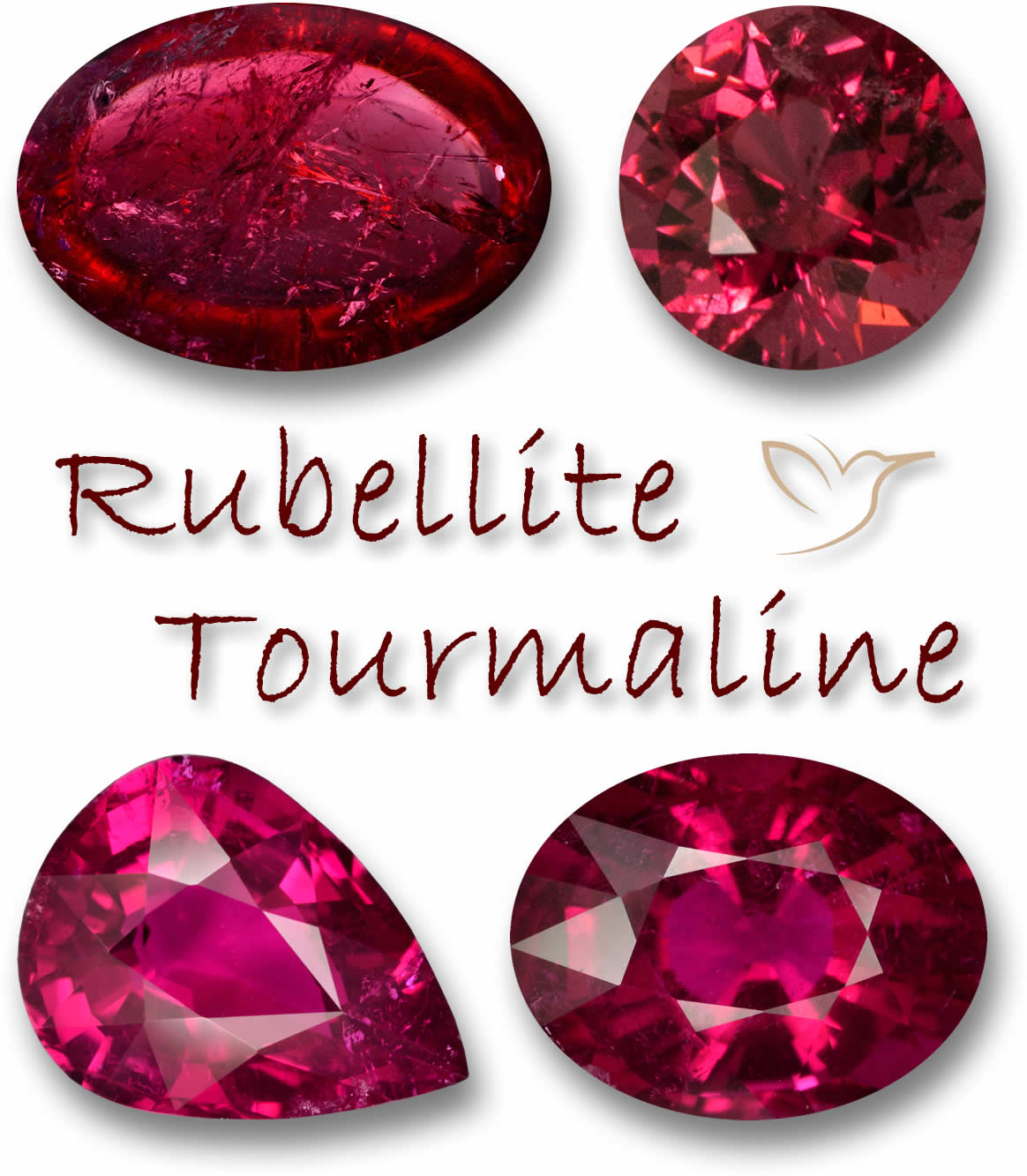 Piedras preciosas de turmalina rubelita