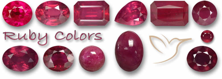 Colores de piedras preciosas de rubí