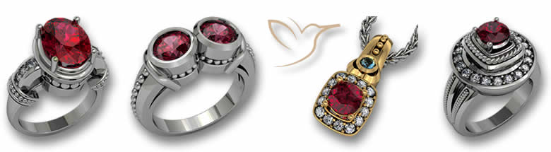 Diseños de joyas con rubíes de GemSelect