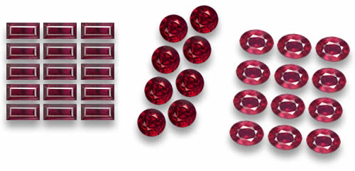 Tienda Lotes de rubíes Piedras Preciosas