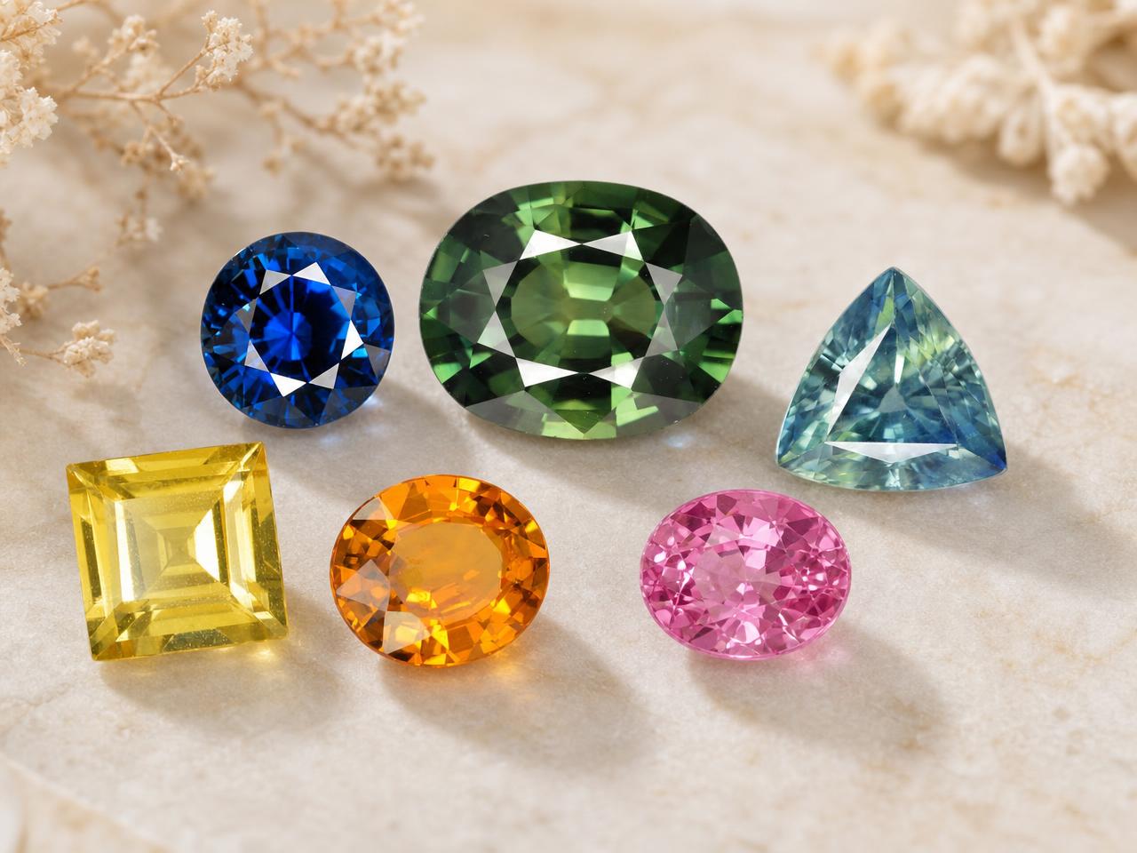 Gemas de zafiro sueltas para engastes de anillos