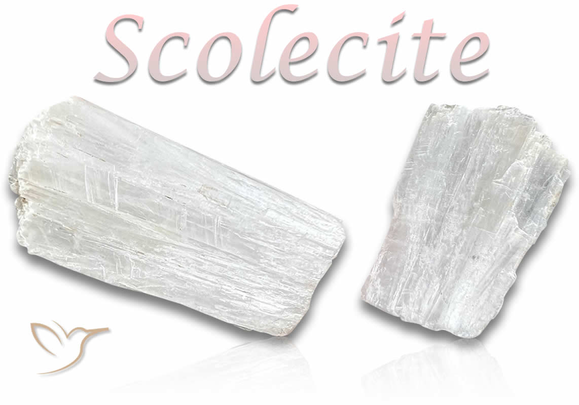 Piedras preciosas en bruto de escolecita blanca
