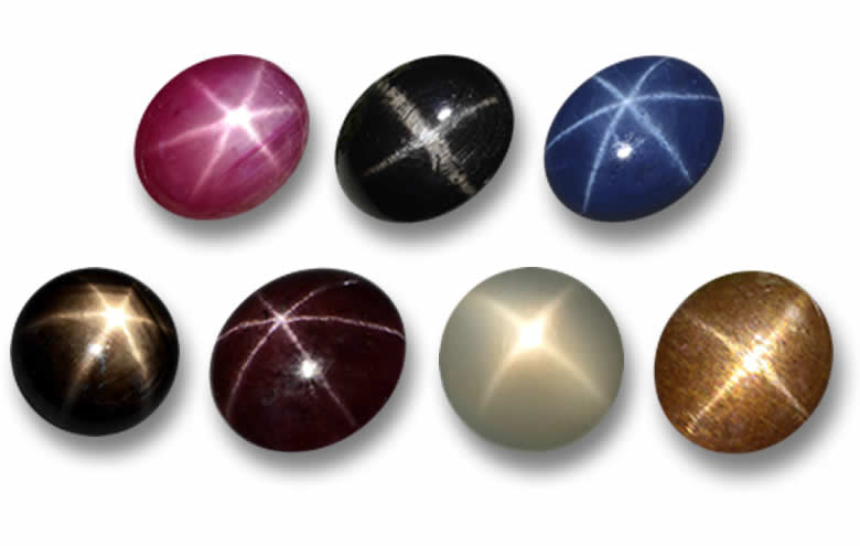 Piedras preciosas estrelladas sueltas con asterismo