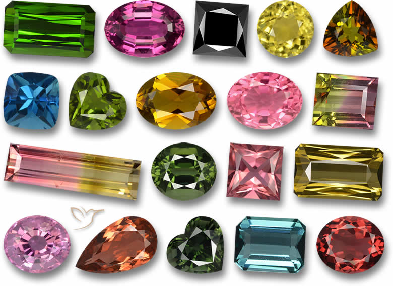 Gama de colores de turmalina