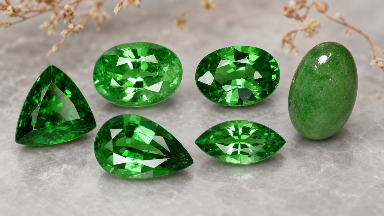 Gemas de granate tsavorita natural: guía de compra