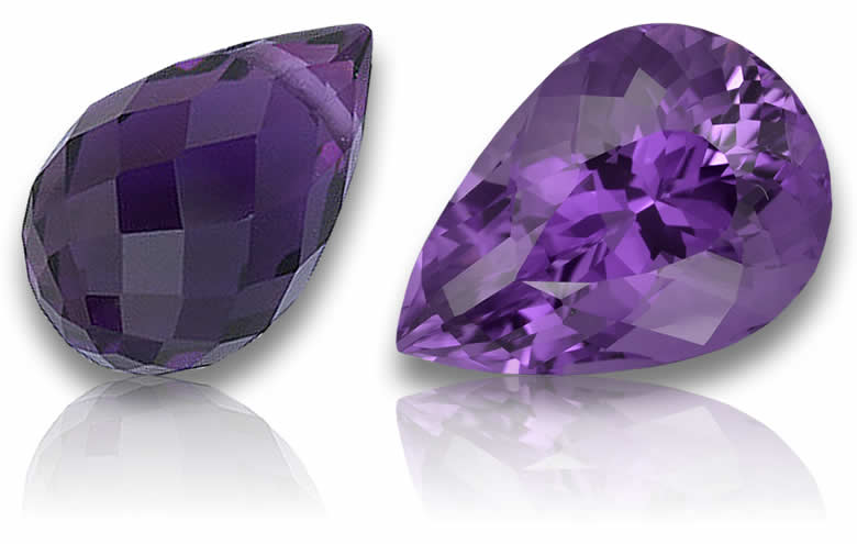 Piedras preciosas de amatista morada y violeta para joyería