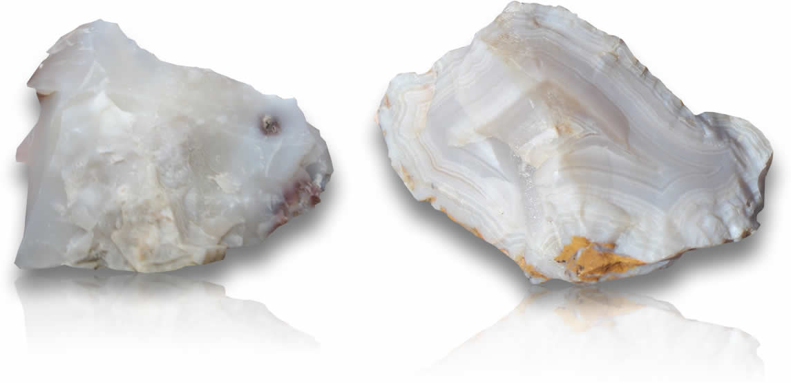 Piedras en bruto de ágata blanca