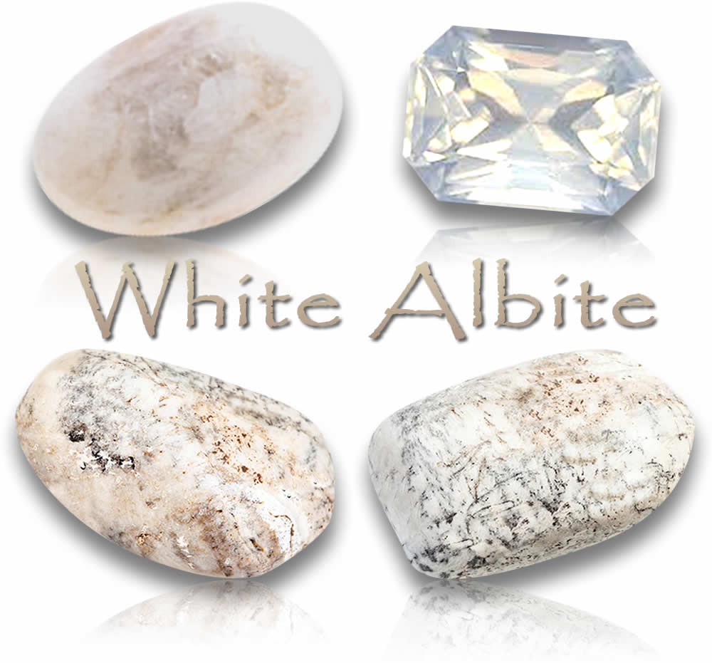 Piedras preciosas naturales de Albita blanca