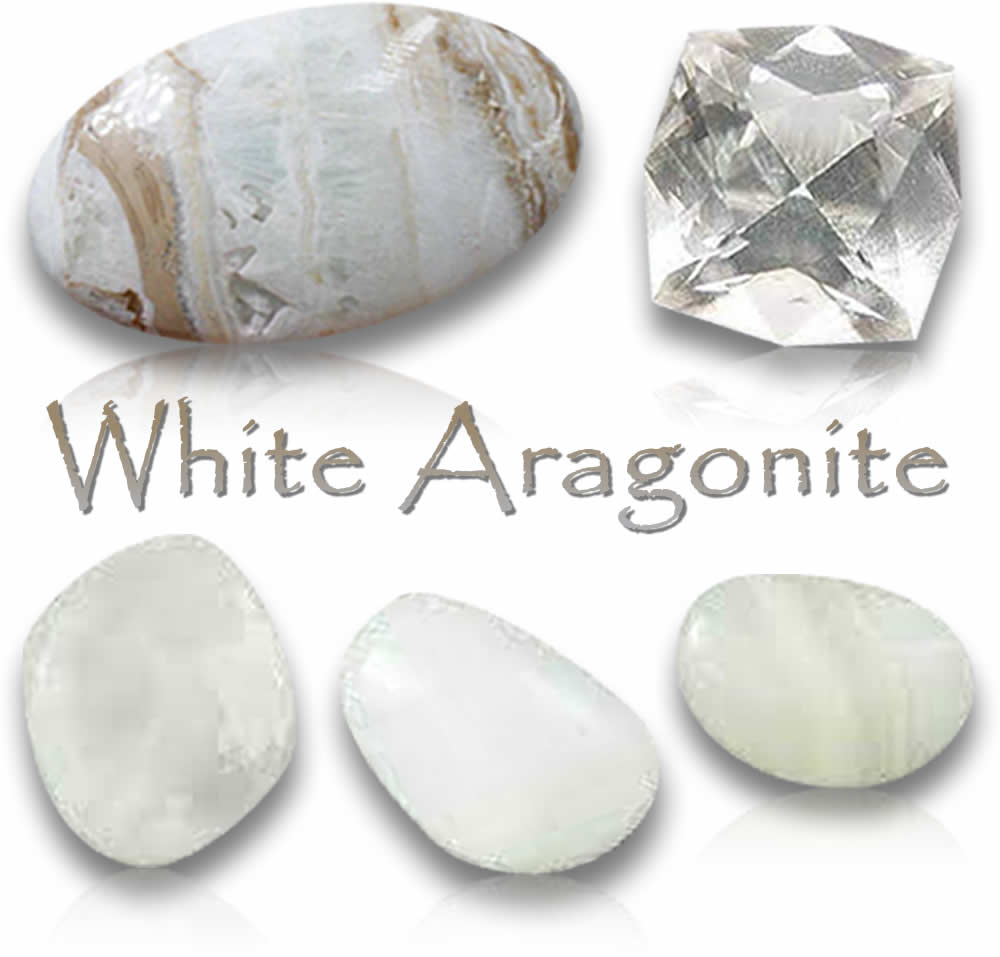 Piedras preciosas naturales de aragonito blanco