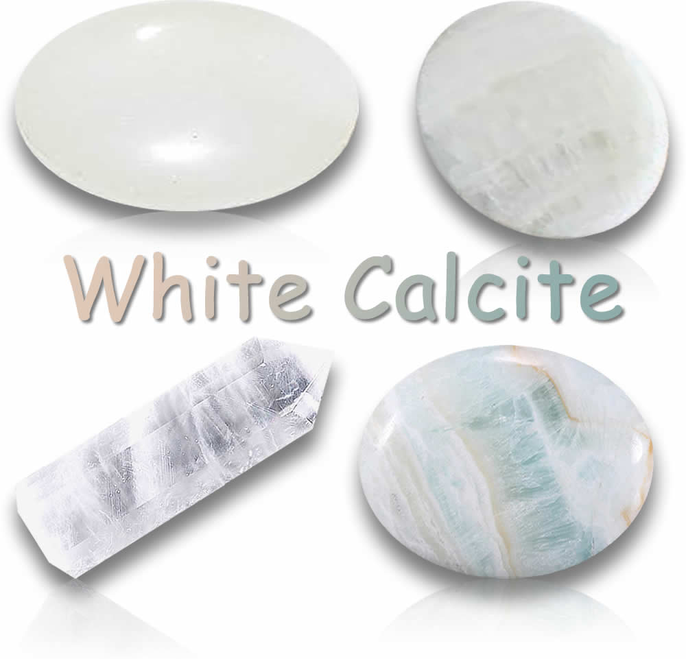 Piedras preciosas naturales de calcita blanca