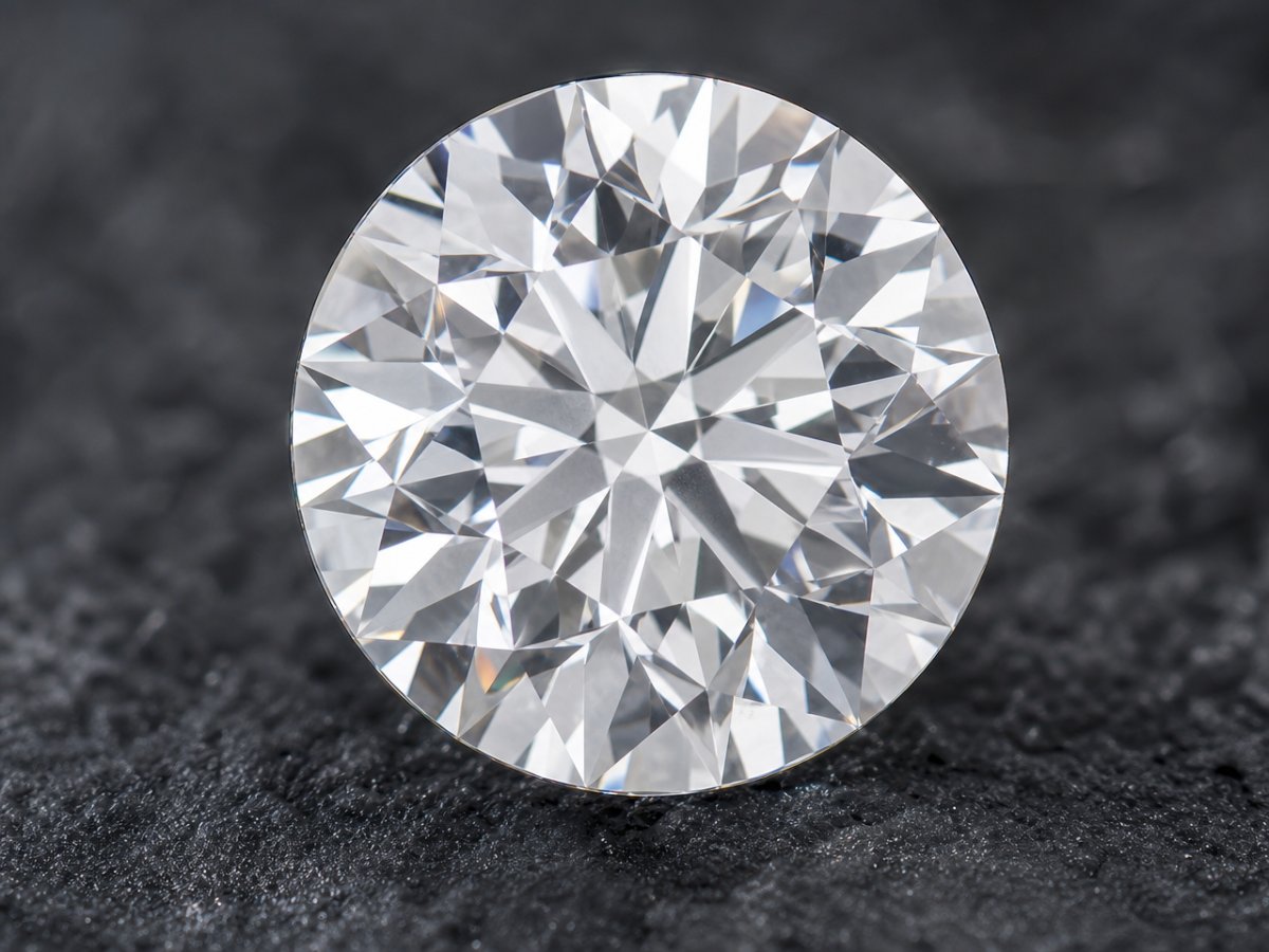 Vista de cerca de gemas de diamantes blancos naturales.