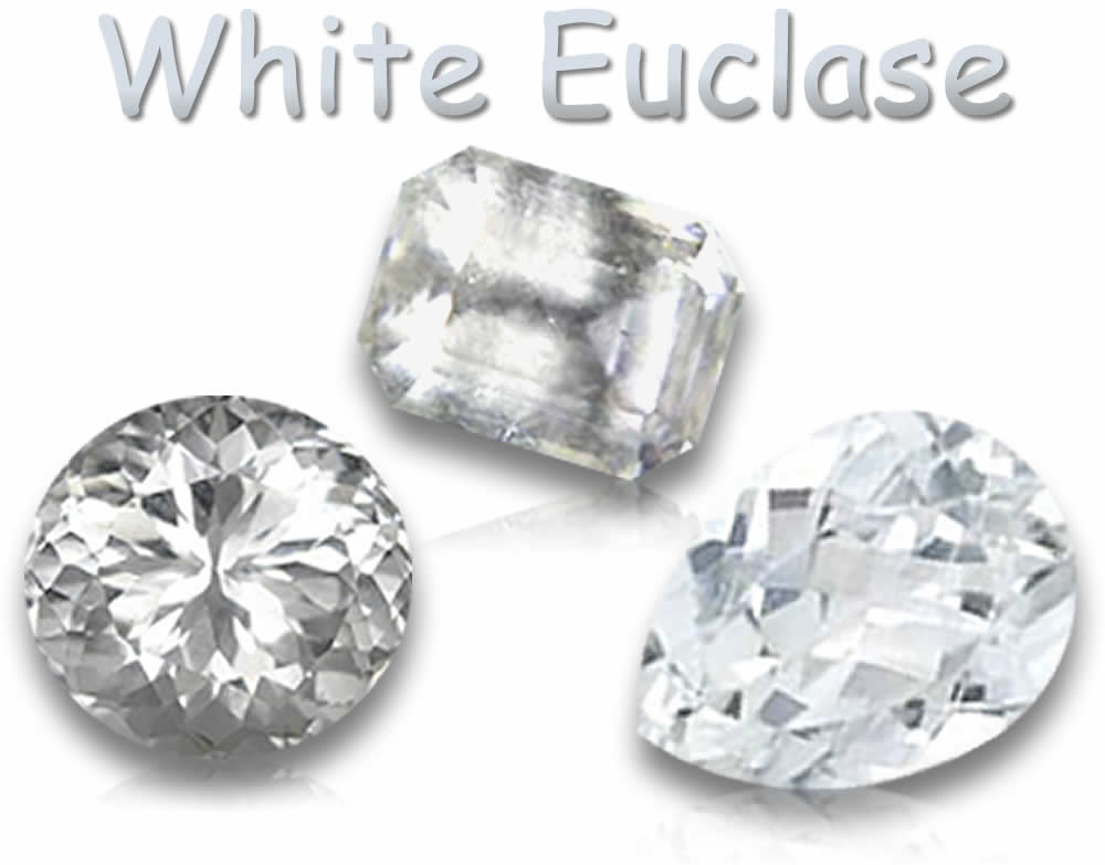 Piedras preciosas naturales de euclasa blanca