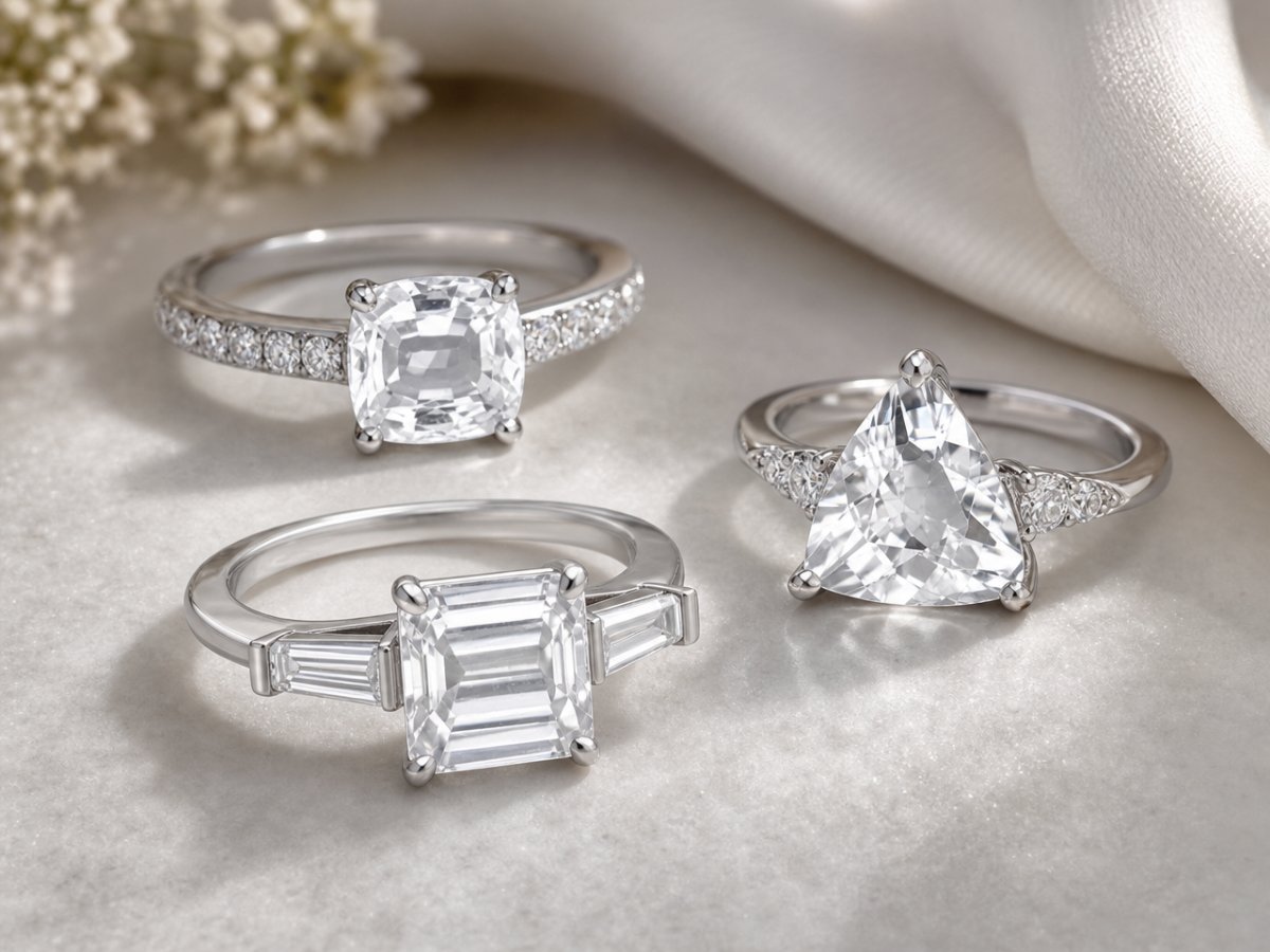 Gemas naturales mostradas en joyería