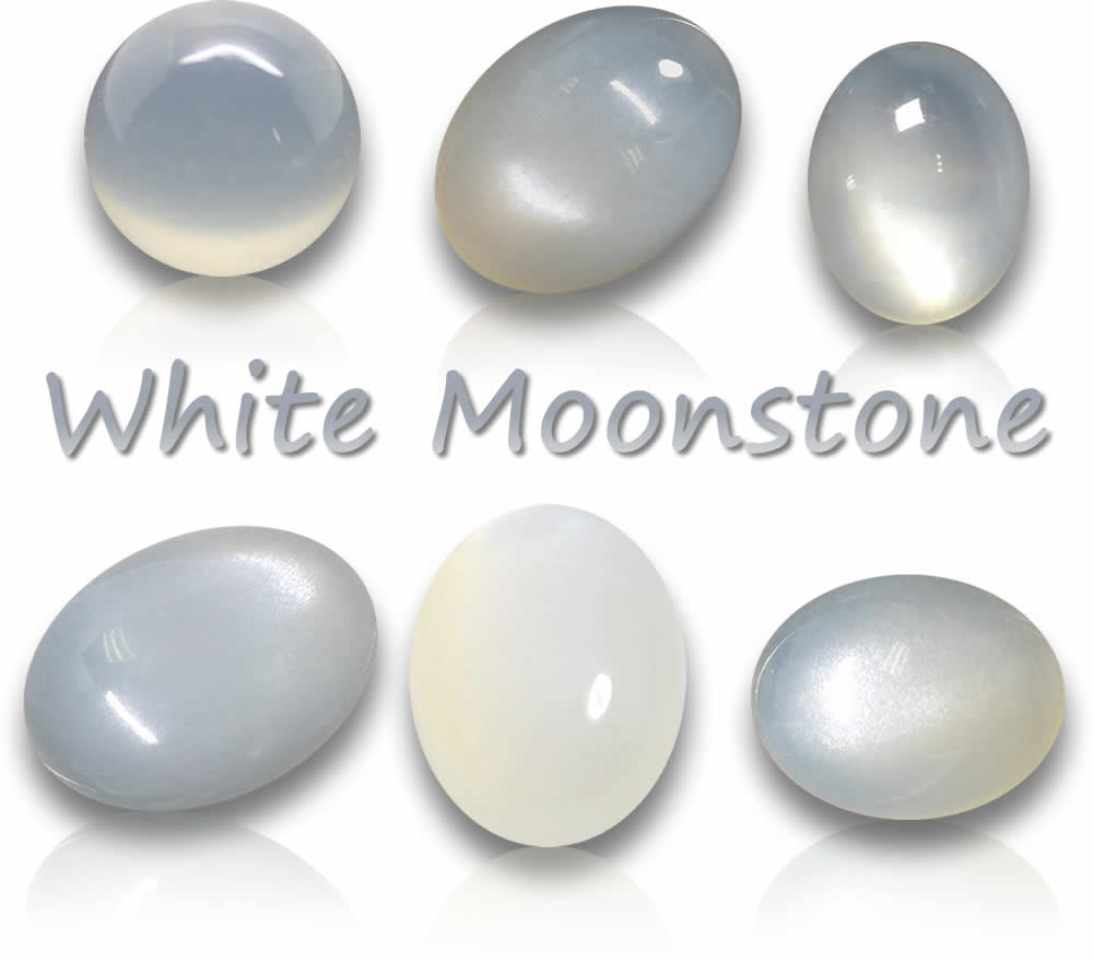 Piedras preciosas de piedra lunar blanca natural