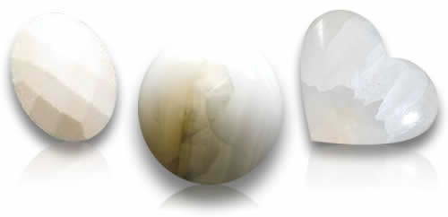 Piedras preciosas naturales de ónix blanco
