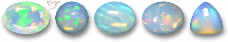 Gama de colores de ópalo blanco