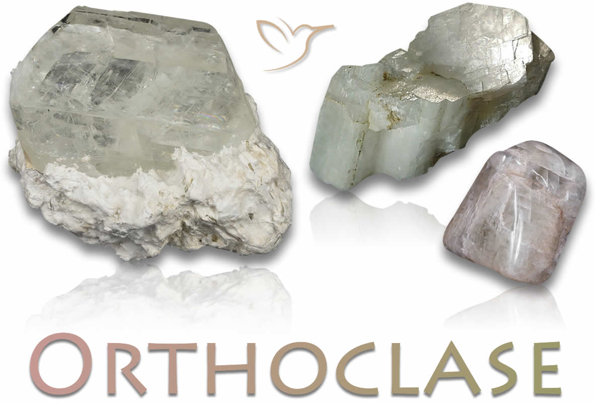Piedras preciosas en bruto de ortoclasa blanca