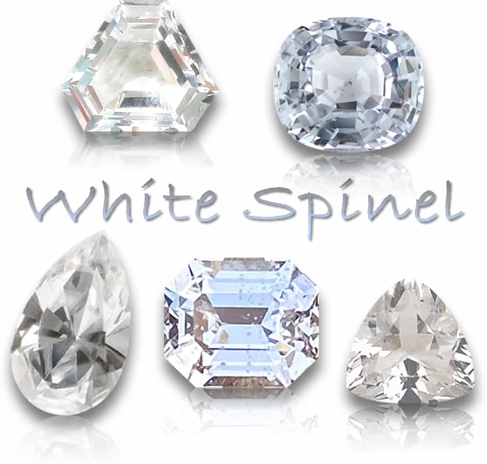Piedras preciosas de espinela blanca natural