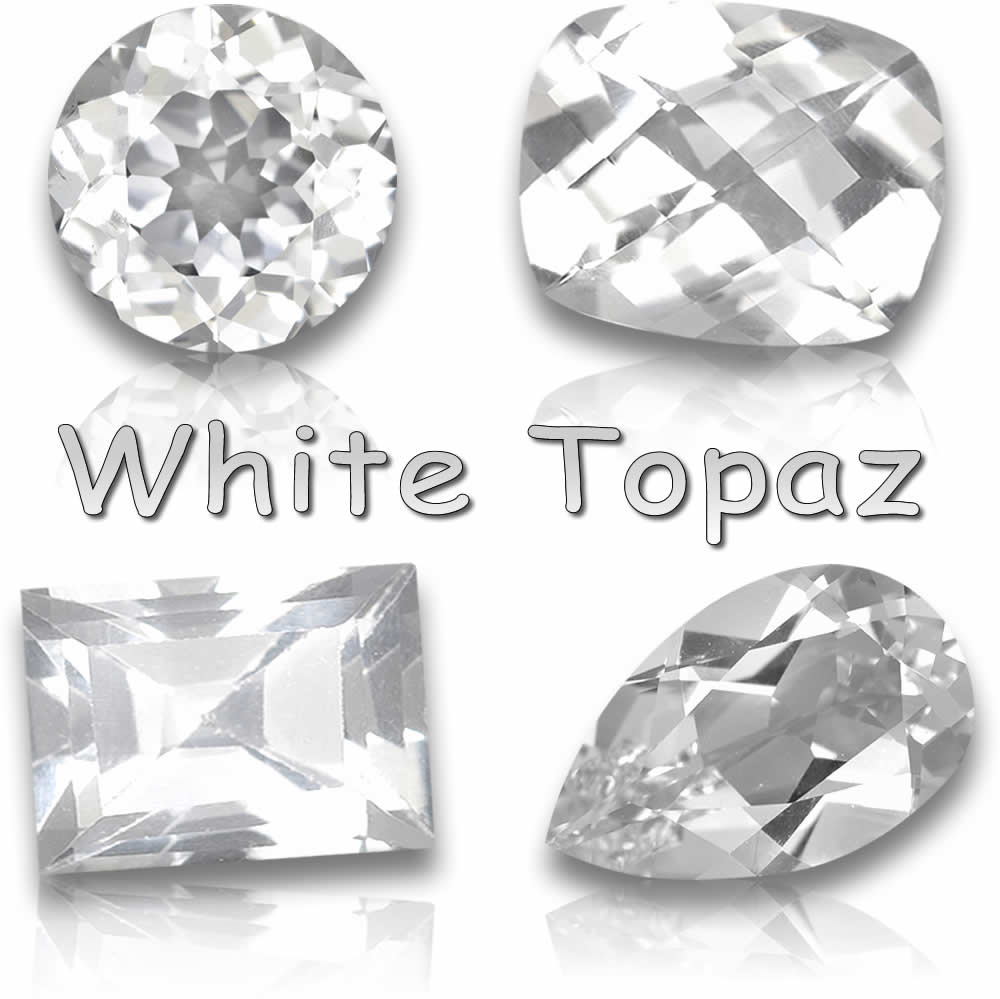 Piedras preciosas de topacio blanco natural