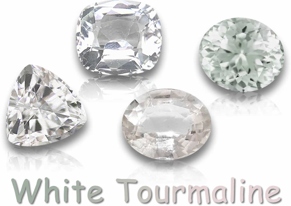 Piedras preciosas de turmalina blanca natural