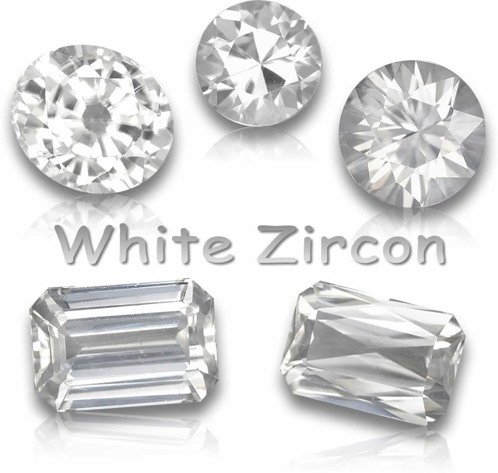 Piedras preciosas de circón blanco natural