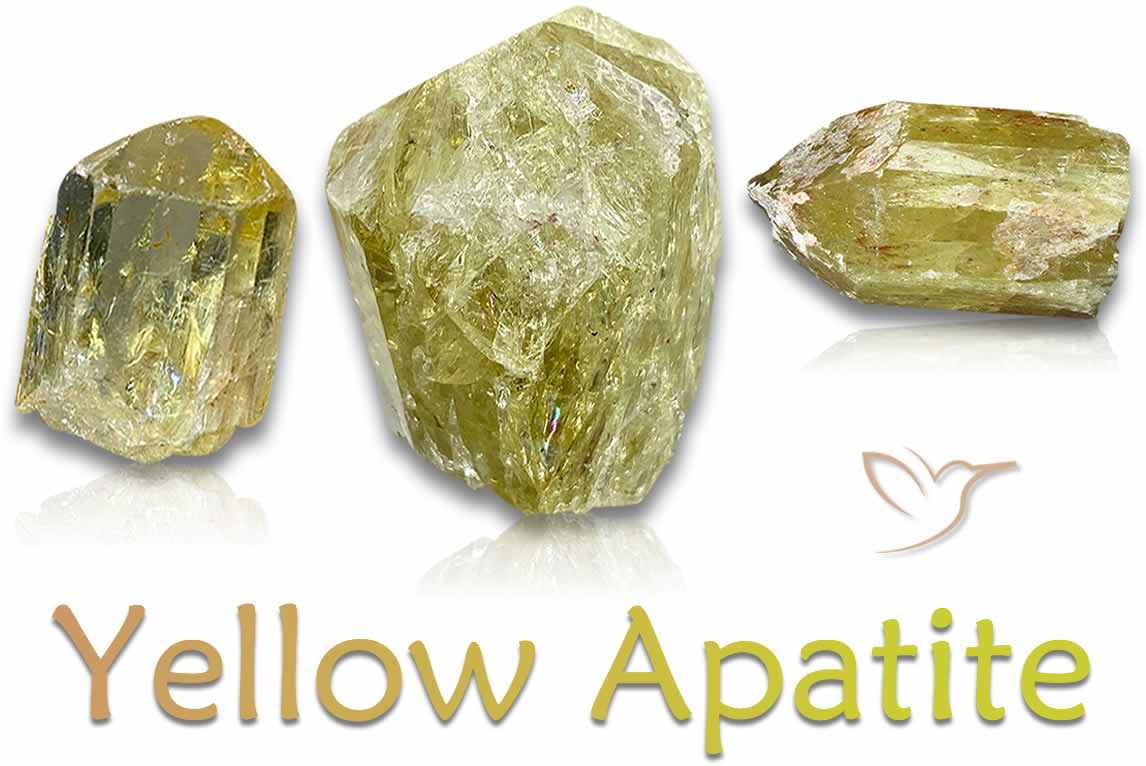 Piedras de apatita amarilla en bruto