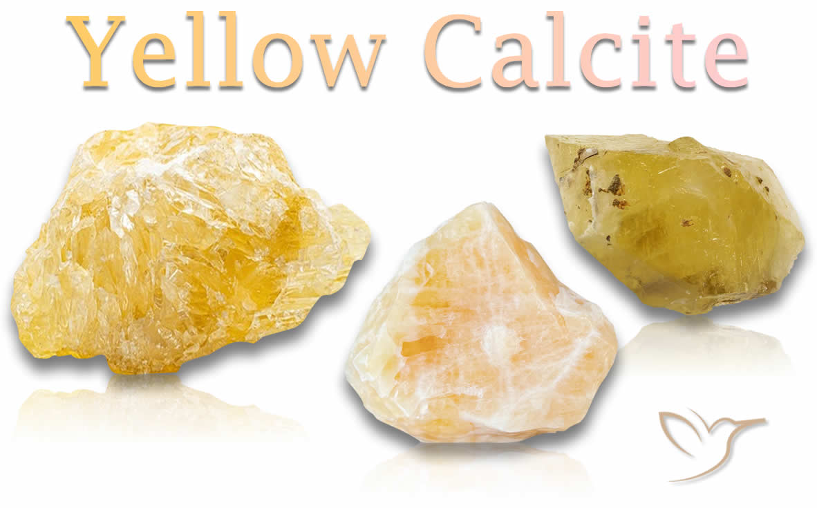 Piedras de calcita amarillas en bruto