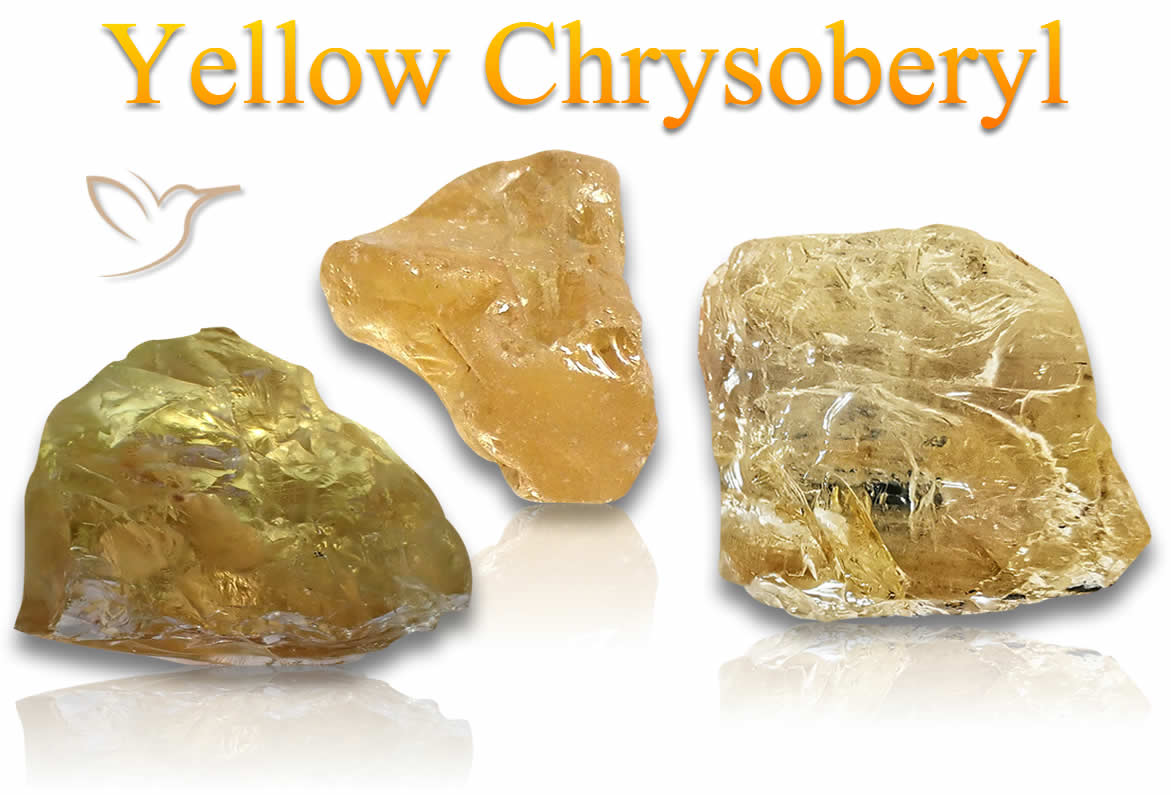 Piedras de crisoberilo amarillo áspero