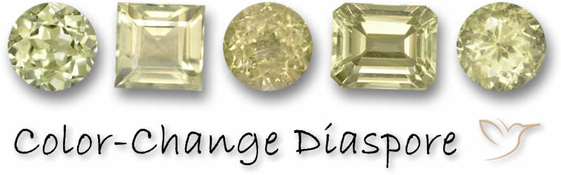 Comprar piedras preciosas de diásporo que cambian de color amarillo
