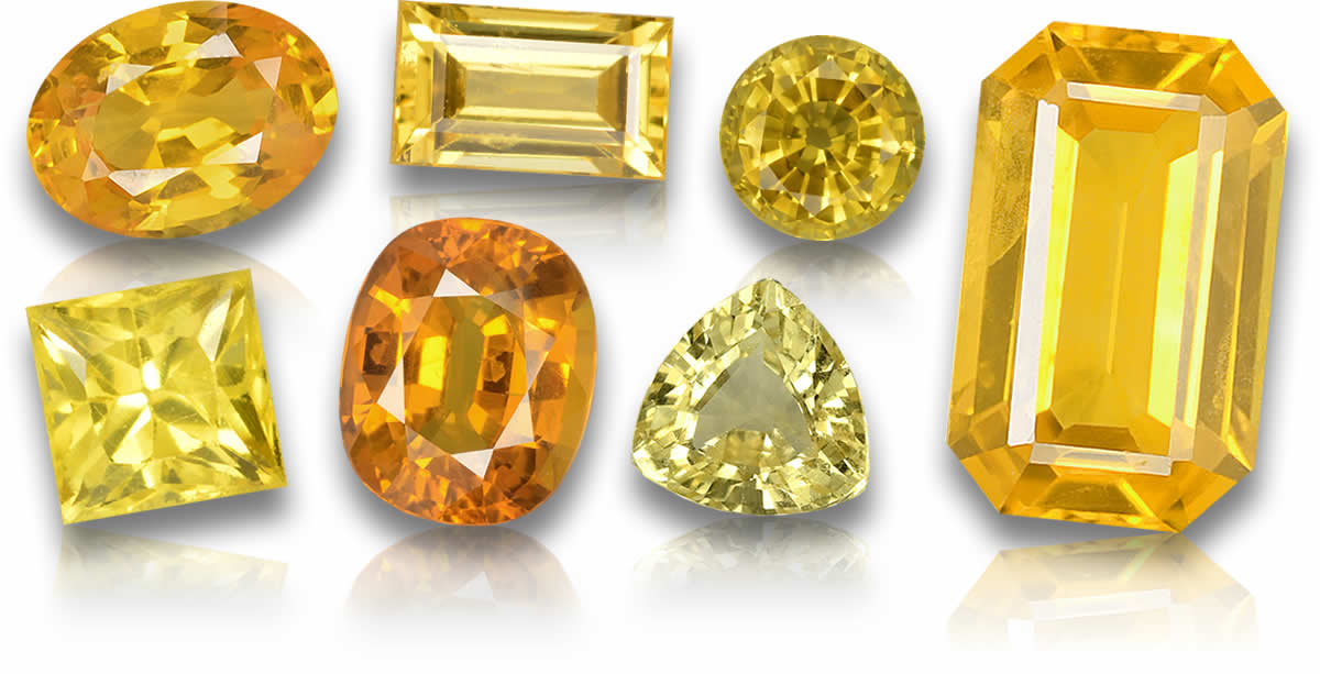 Piedras preciosas de zafiro amarillo