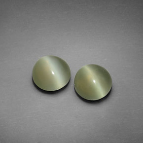 Gemas de actinolite cat's eye verde natural de  ct, corte redondo, transparente