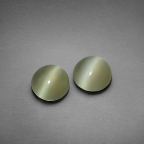 Gemas de actinolite cat's eye verde natural de  ct, corte redondo, transparente