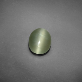 Actinolite cat's eye verde natural de 1,93 ct, corte óvalo, transparente