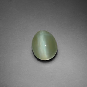 Actinolite cat's eye verde natural de 3,02 ct, corte óvalo, transparente