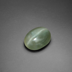 Actinolite cat's eye verde natural de 2,21 ct, corte óvalo, transparente