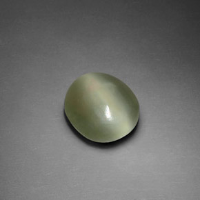 Actinolite cat's eye verde natural de 2,33 ct, corte óvalo, transparente