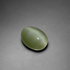 Ojo de Gato Actinolita Verde natural de 2.78 ct, Corte Óvalo, Transparente