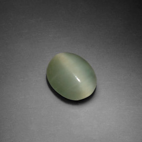 Actinolite cat's eye verde natural de 2,37 ct, corte óvalo, transparente