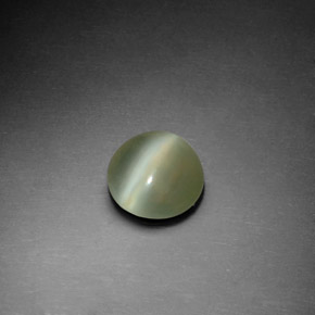 Actinolite cat's eye verde natural de 1,22 ct, corte redondo, transparente