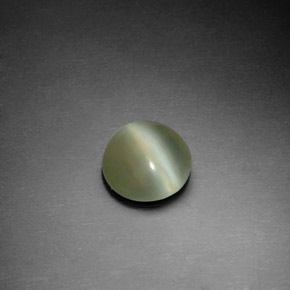 Actinolite cat's eye verde natural de 1,22 ct, corte redondo, transparente