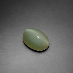 Actinolite cat's eye verde natural de 2,22 ct, corte óvalo, transparente