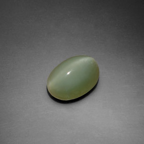 Actinolite cat's eye verde natural de 2,22 ct, corte óvalo, transparente